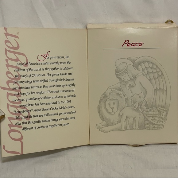Vintage Peace 1993 Longaberger Pottery Angel Series Cookie Mold - Picture 5 of 5